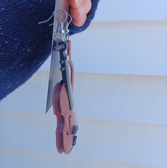 》Violin Large Mis-Match Musician Earrings - Picture 3 of 5